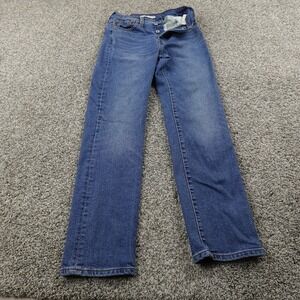 Levis Jeans Womens 25 Dark Blue Denim Pants Wedgie Straight High Rise Stretch